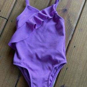 Old Navy 2T purple ruffle swim suit